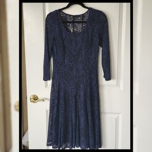 Vintage 90s Blue Guipure Lace Princess Dress